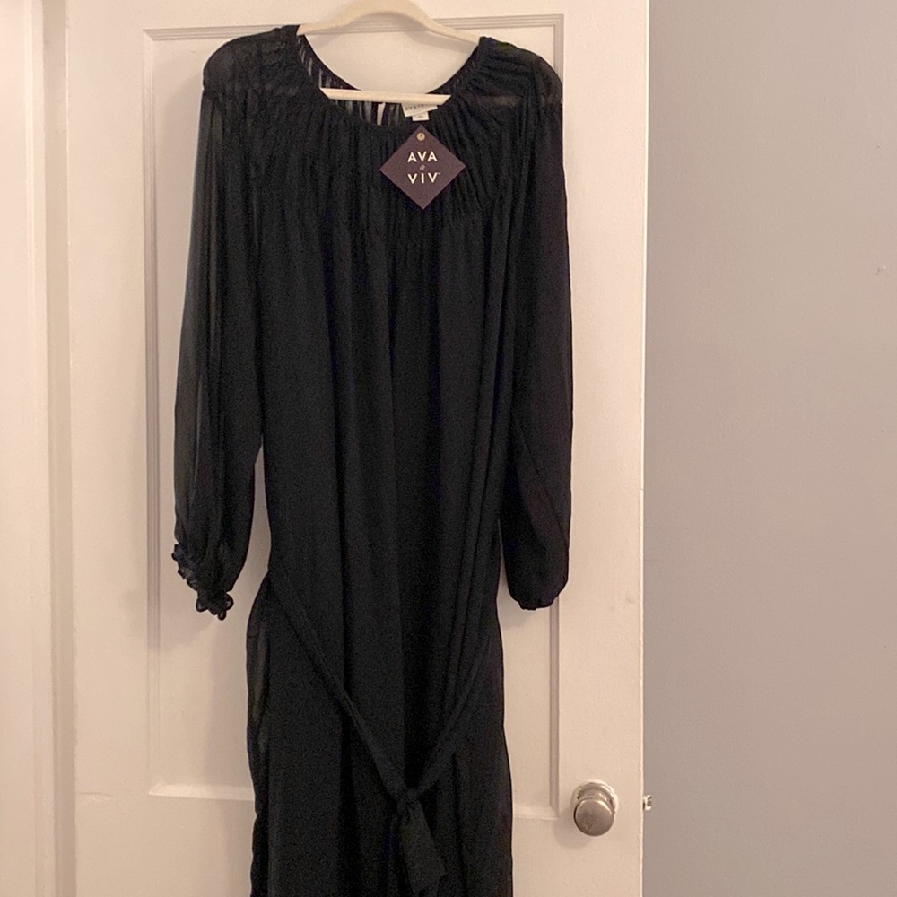 Black sheer maxi dress